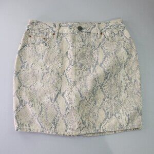 Grlfrnd Alaisa Snake Skin Print Slit Back Hem Mini Skirt Animal Bodycon 27 Women